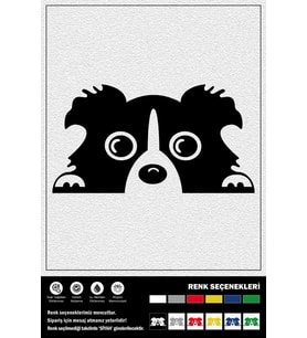 BAGAJDAN BAKAN KÖPEK STICKER 40 x 20 cm ERU00035 (Siyah)