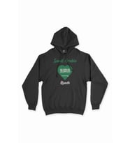 Riyad Suudi Arabistan Bayraklı Kalpli Siyah Sweatshirt Hoodie