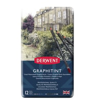 Derwent Graphitint Suda Çözünebilen Renkli Çizim Kalemi Seti 12'li Teneke Kutu 
