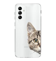 Samsung Galaxy M13 Kapak Catface Tasarımlı Şeffaf Silikon Kılıf