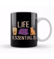 Cute Life Essentials Are Coffee Books and Cats Kupa Bardak Porselen