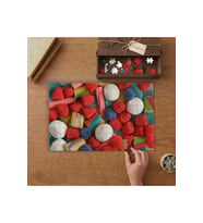 Renkli Şekerlemeler Tasarımı 240 parça Ahşap Puzzle Ahşap Kutuda MP07841