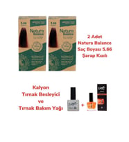 NATURA BALANCE SAÇ BOYASI 5.66 ŞARAP KIZILI 2 ADET + KALYON TIRNAK BESLEYİCİ VE BAKIM YAĞI