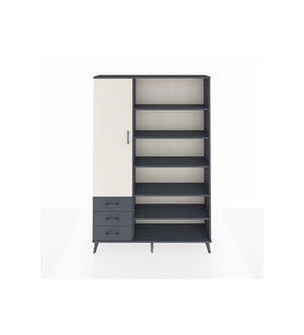 Arges Dolap 9 Raflı 3 Çekmeceli 3 Kapaklı 132x30x195 Antrasit-Aytaşı/Antrasit