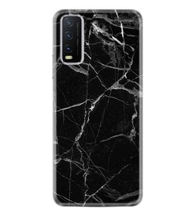 Vivo Y11S Kılıf Desenli Silikon Fragile Black Mermer 1378