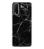 Vivo Y11S Kılıf Desenli Silikon Fragile Black Mermer 1378