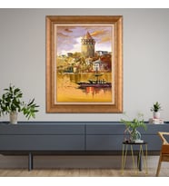 Altın Paspartulu Çerçeveli Tablo CV1291 (Gold)