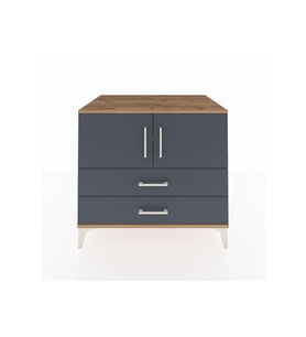 Kronos Şifonyer 2 Raflı 2 Çekmeceli 2 Kapaklı 88x59x80 Çam-Antrasit