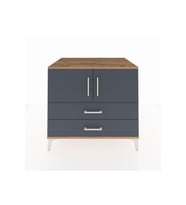 Kronos Şifonyer 2 Raflı 2 Çekmeceli 2 Kapaklı 88x59x80 Çam-Antrasit