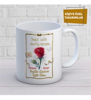 Kişiye Özel İsim Yazılabilir Sevgi Temalı Kupa Bardak
