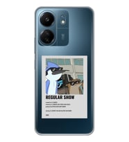 Xiaomi Redmi 13C Uyumlu Regular Show Mordecai ve Rigby Desenli Şeffaf Telefon Kılıfı