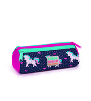 Coral High Kids Lacivert Pembe Unicorn Desenli Üç Bölmeli Kalem Çantası 22310