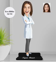 Kişiye Özel Doktor Kadın Ahşap Eco Biblo -1