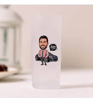 Siyah Otomobil ve Ben Karikatürlü Rakı Bardağı 2’li Set