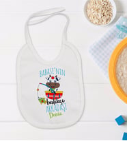 BK Kids Kişiye Özel Babasının Balıkçı Arkadaşı Tasarımlı Bebek Mama Önlüğü - Model 1