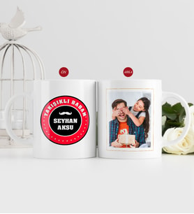 BK Gift Kişiye Özel Babalar Günü Hediyesi Fotoğraflı Kupa Bardak-82 (Beyaz)