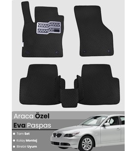 BMW 5 SERİSİ E60 SEDAN (2003-2010) Uyumlu EVA Paspas Tam Set–Araca Özel,Su Geçirmez