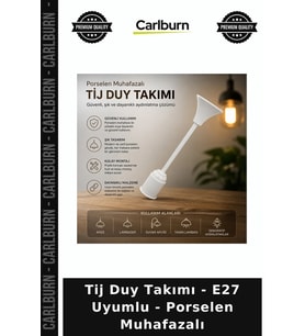 Özel Üretim Aydınlatma Avize Parçası Dekoratif Tij Duy Takımı - E27 Uyumlu - Porselen Muhafazalı