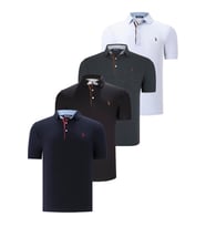 DÖRTLÜ SET T8582 DEWBERRY ERKEK T-SHIRT-SİYAH-ANTRASİT-LACİVERT-BEYAZ