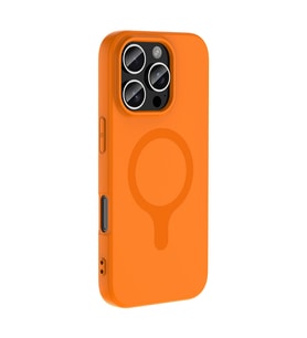 iPhone 16 Pro Max Kılıf M-Safe Şarj Özellikli Aris Silikon Kılıf Turuncu