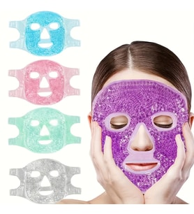 Terapi Jel Yüz Maskesi Soğuk Ve Sıcak Boncuklu Ayarlanabilir Maske (mor)