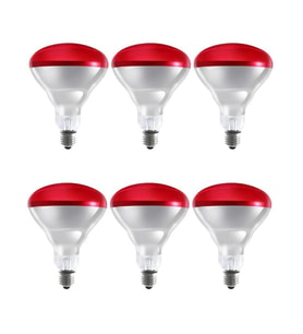 (6 Adet) 250W Kızılötesi Isıtıcılı Hayvan Isıtma ve Kuluçka Lambası (Kırmızı Işık) E27 (Kalın Duy)