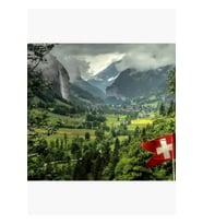 Lauterbrunnen Vadisi, Isviçre Tablo Ahşap Poster Dekoratif