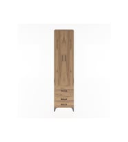 Hyperion Dolap 5 Raflı 3 Çekmeceli 2 Kapaklı 60x44x243 Çam-Çam