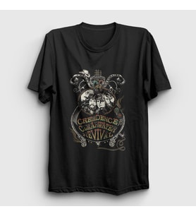 Presmono Unisex Siyah Grapevine Creedence Clearwater Revival T-Shirt 490271tt