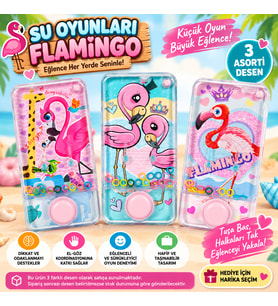 Su Oyunu Flamingo Sulu Halka Takma Oyunu 1 Adet Eğlenceli El Göz Koordinasyon Oyuncağı