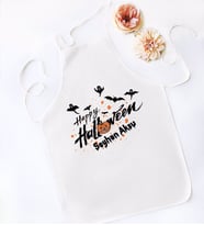 BK Gift Kişiye Özel Happy Halloween Tasarımlı Beyaz Mutfak Önlüğü-11