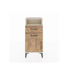 Arges Komodin Tek Raflı 2 Çekmeceli Tek Kapaklı 44x30x96 Aytaşı-Çam