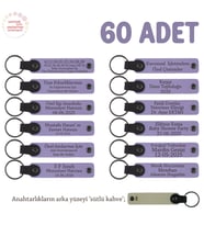 Spor Kulüpleri İçin Özel Üretim, 60' lı Anahtarlık Set, Hediyelik Hatıra, Mor Menekşe & Sütlü Kahve (Lila - Mor)