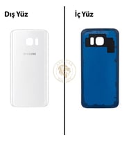 Samsung Galaxy S7 Beyaz Renk Arka Kapak Arka Cam Batarya Kapağı Pil Kapağı Lazer Kesim Back Cover Galaxy S7 Uyumlu