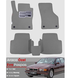 BMW 7 SERİSİ E38 LONG (1994-2002) Uyumlu EVA Paspas Tam Set–Araca Özel,Su Geçirmez