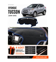 e-biz HYUNDAİ TUCSON (2009-2015) Uyumlu Torpido Örtüsü, Torpido Kılıfı - Siyah-Mavi - HU034