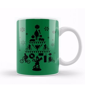 Stranger Things Christmas Tree Silhouette Kupa Bardak Porselen