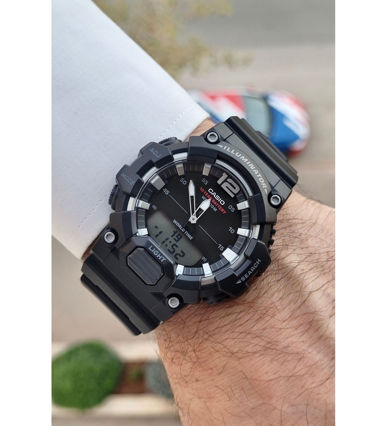 Casio CSISTE115 Rakamları Gümüş Kordonu Siyah Renk Analog Dijital
