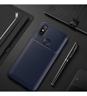 Xiaomi Mi A2 Lite Kılıf Karbon Silikon Case (Lacivert)