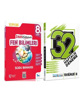 Sınav Yayınları 8. Sınıf Fen Bilimleri Soru Bankası ve Pruva 32 Haftalık Deneme Seti 2 Kitap