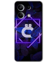 Xiaomi Redmi Note 13 Pro 5G Kılıf HD Desen Baskılı Kılıf - Dark Neon Yaprak Ö Harfi