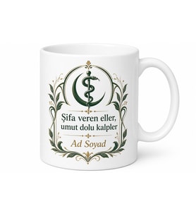 İsme Özel Eczane Açılış Hediyesi Baskılı Porselen Kupa Bardak Hediyelik
