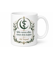 İsme Özel Eczane Açılış Hediyesi Baskılı Porselen Kupa Bardak Hediyelik