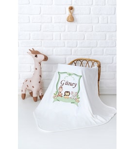 Pia Baby Premium %100 Pamuk Çift Kat Penye Bebek Battaniyesi 80x80 cm 5060-11 (Krem)