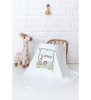 Pia Baby Premium %100 Pamuk Çift Kat Penye Bebek Battaniyesi 80x80 cm 5060-11 (Krem)