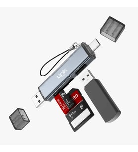 A208 3'ü 1 Arada (USB-A / USB-C, TF ve SD) Kart Okuyucu