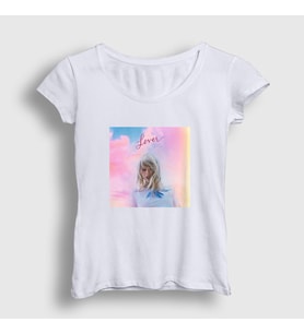 Presmono Kadın Beyaz Lover V2 Taylor Swift T-Shirt 311993tt