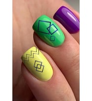 Lacivert Etnik Çizgiler Metalik Tırnak Sticker, Nail Sticker, Nail Art