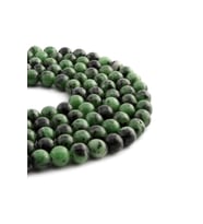 Ruby Zoisit Doğal Taş Parlak Koyu Yeşil Küre Kesim 8mm Dizi [AA]