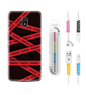 Xiaomi Redmi 8A 8 Pro 9C 9T 10C 11T Pro Kılıf Kablo Koruma Spiral Silikon Danger 1372